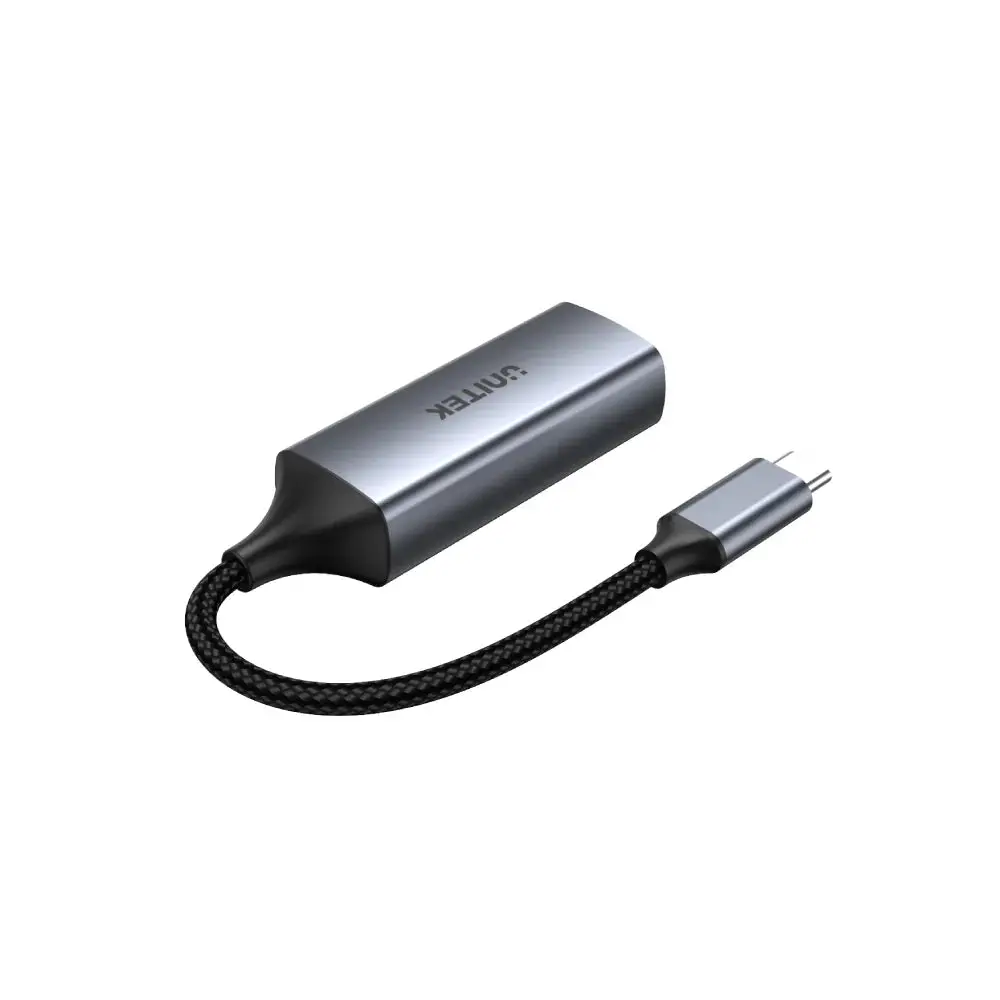 V1413A, Unitek USB-C to VGA(1080P-60Hz) Adapter Cable, with Briad, Grey & Black