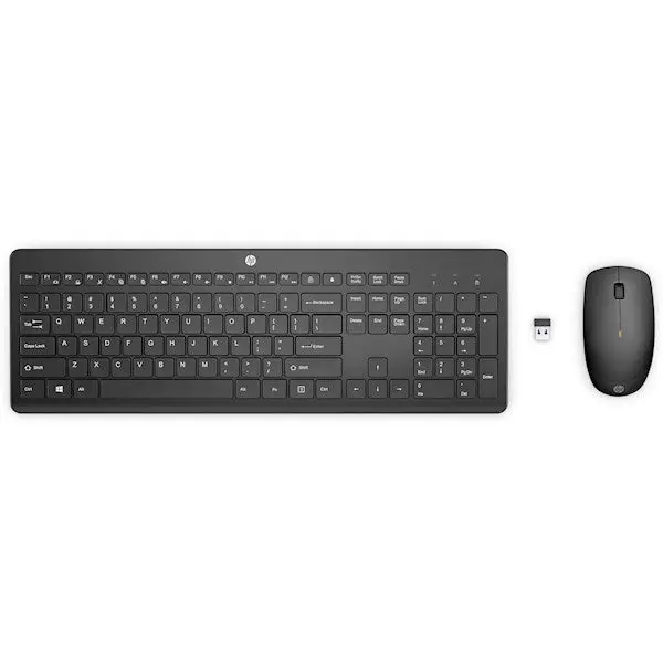 HP 230, HP, Wireless Mouse and Keyboard Combo, 2.4GHz, 1600 dpi, Black, 18H24AA