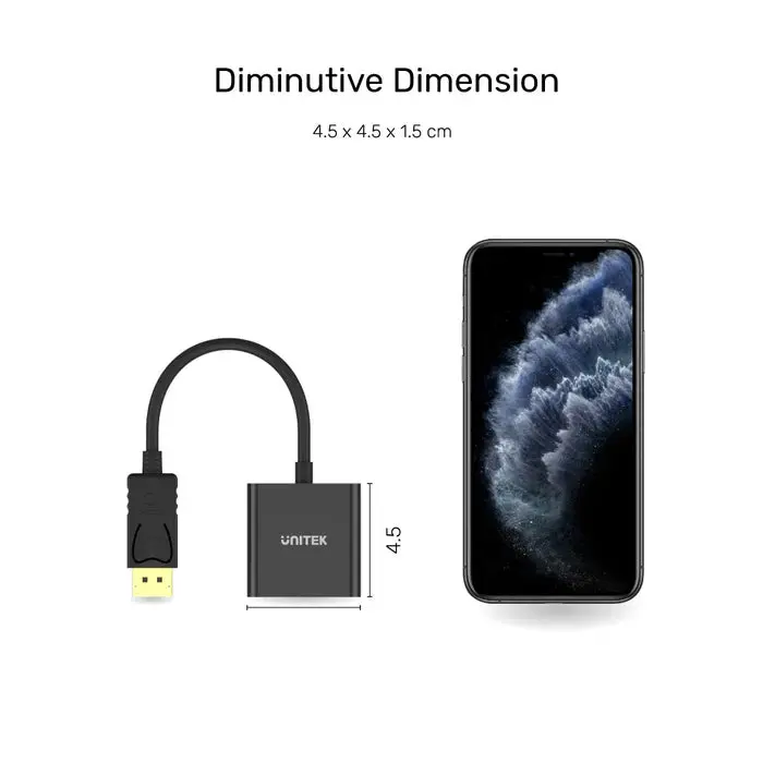 Unitek Y-5118E 0.2m Display Port Male to VGA Female Adapter