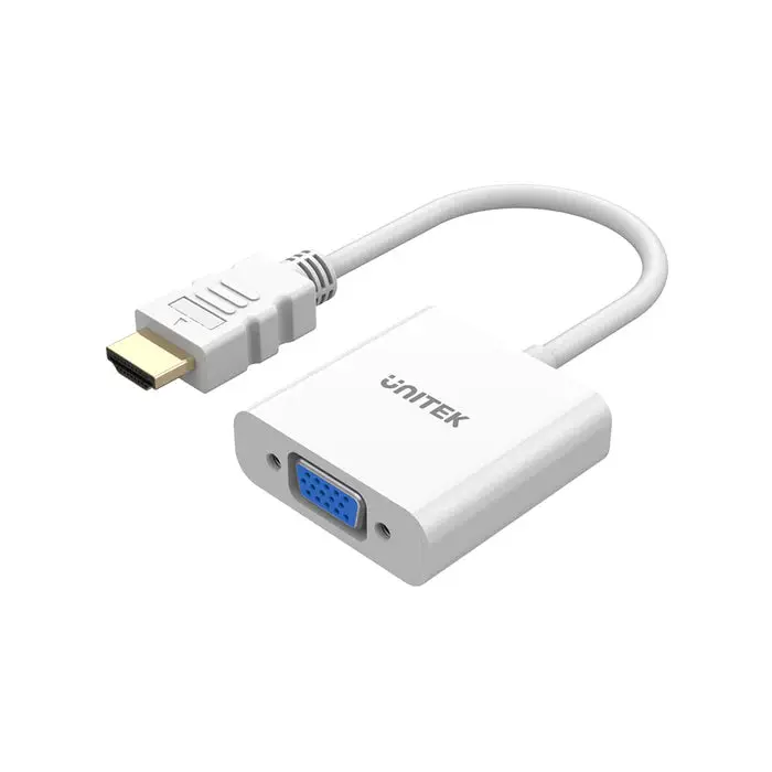 Unitek Y-6333C01 HDMI to VGA Adapter, Without Audio, Without Power Port, White
