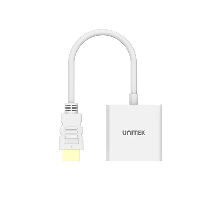 Unitek Y-6333C01 HDMI to VGA Adapter, Without Audio, Without Power Port, White