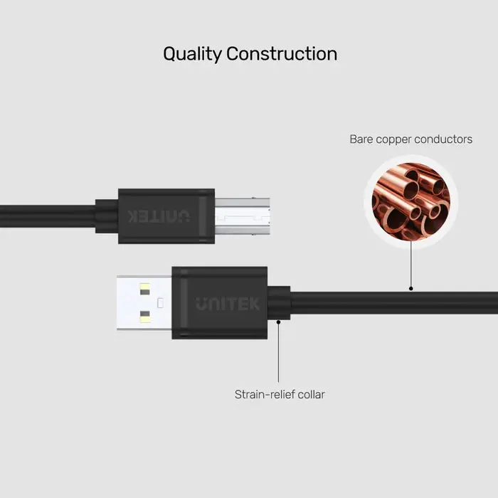 Unitek Y-C4001GBK 2M USB 3.0 USB-A (M) to USB-B (M) Cable