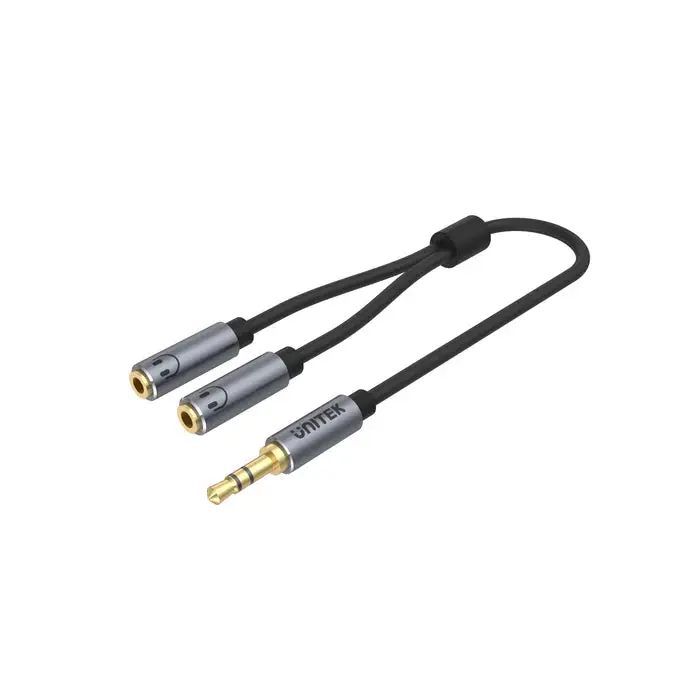 Unitek Y-C956ABK 0.2M, 3.5MM AUX Audio Cable - Male to 2*Female