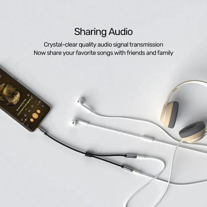 Unitek Y-C956ABK 0.2M, 3.5MM AUX Audio Cable - Male to 2*Female