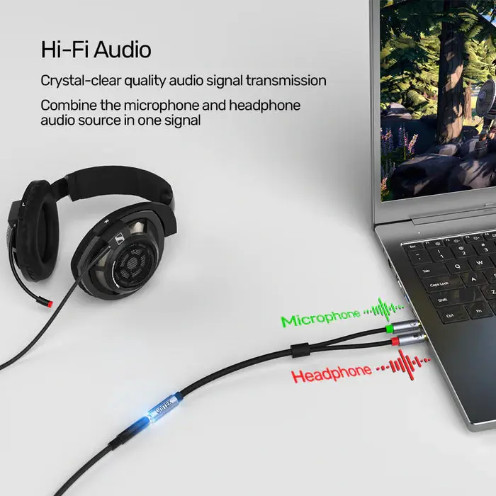 Unitek Y-C957ABK 0.2M, 3.5MM AUX Audio Cable - Female to 2*Male