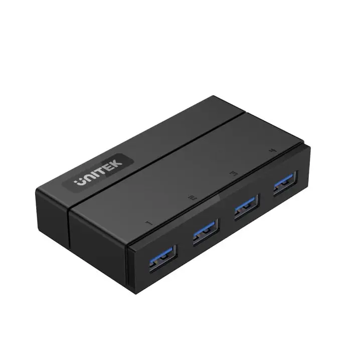 Y-HB03001, Unitek 4-in-1 USB3.0 4-Port Hub with Charging Function,12V2A Power Adaptor, Black