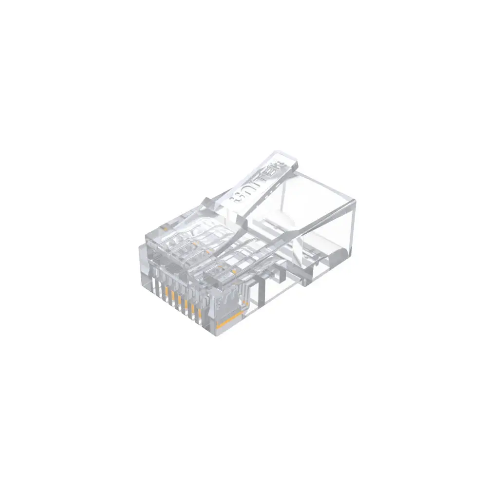 Unitek Y-OT18TP Connector, UTP CAT5E RJ45 8P8C Connector 100pcs/box, 1µ gold-plated contacts, Transparent Color