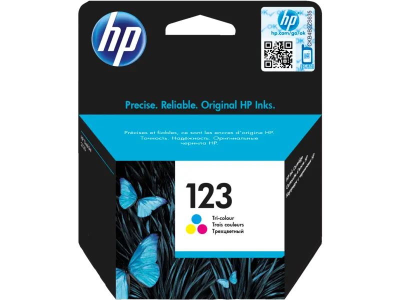 HP 123 Tri-color Ink Cartridge, F6V16AE