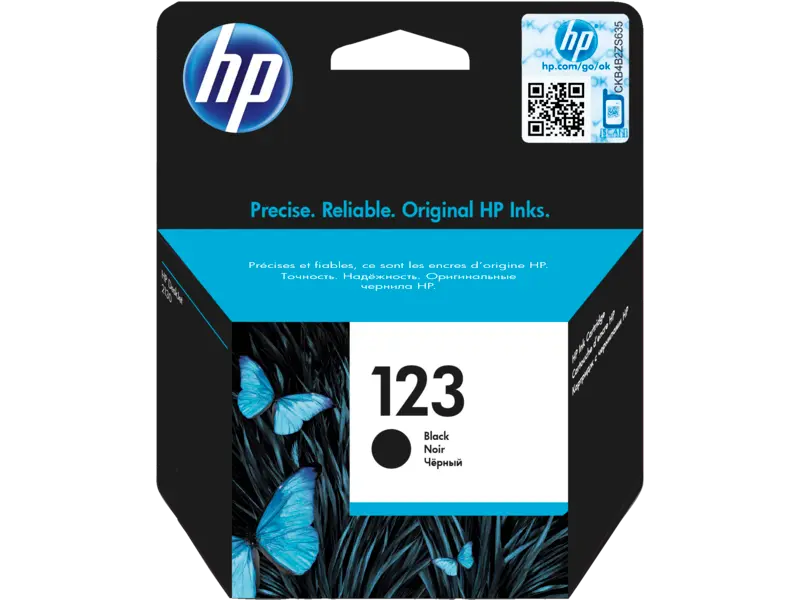 HP 123 Black Ink Cartridge, F6V17AE