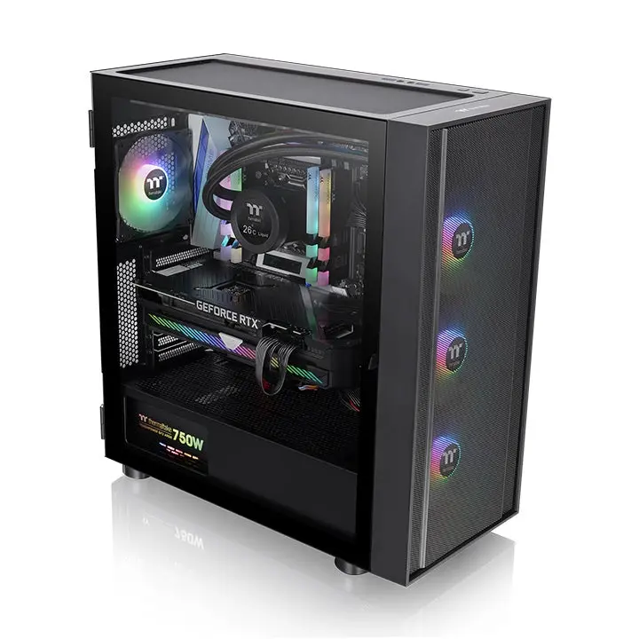 Thermaltake, H570 TG ARGB Mid Tower Chassis Case Black