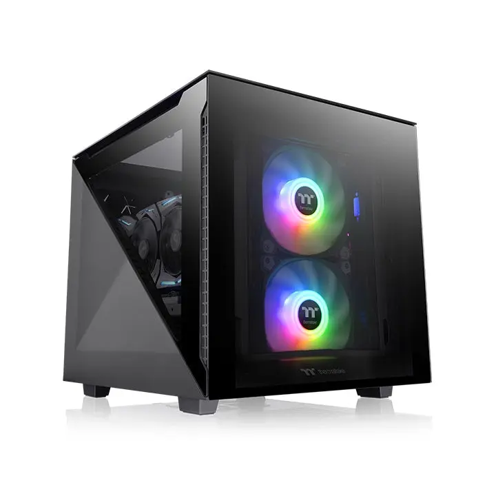 Thermaltake Divider 200 TG Micro Chassis Case Black