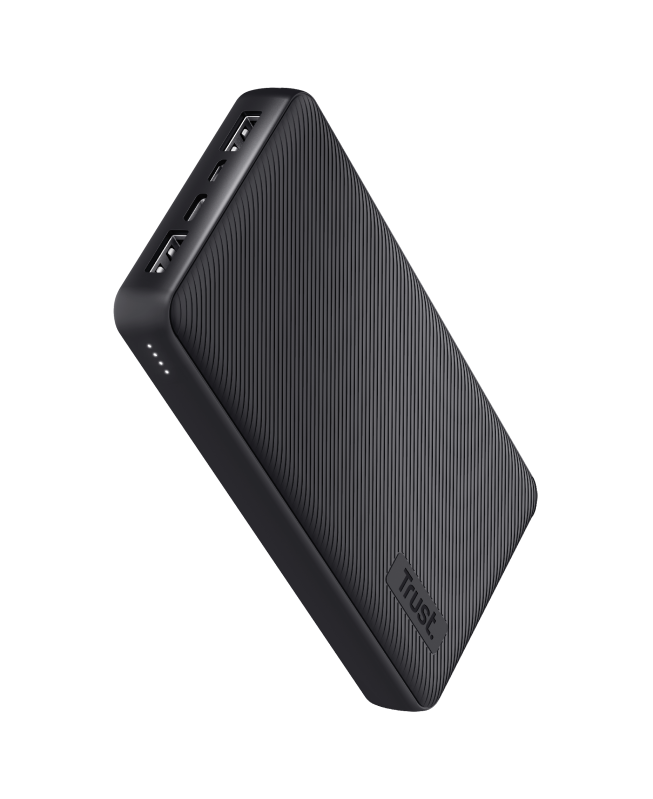 Trust 24678 Power Bank, PRIMO ECO 10000 USB-C micro-USB.3.0A/15W, Black
