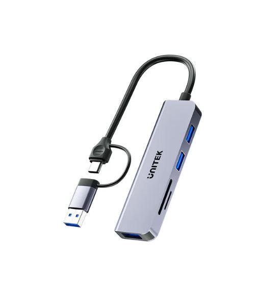H1320A Unitek 5-in-1 USB-C 5Gbps Hub with USB-A Adapter