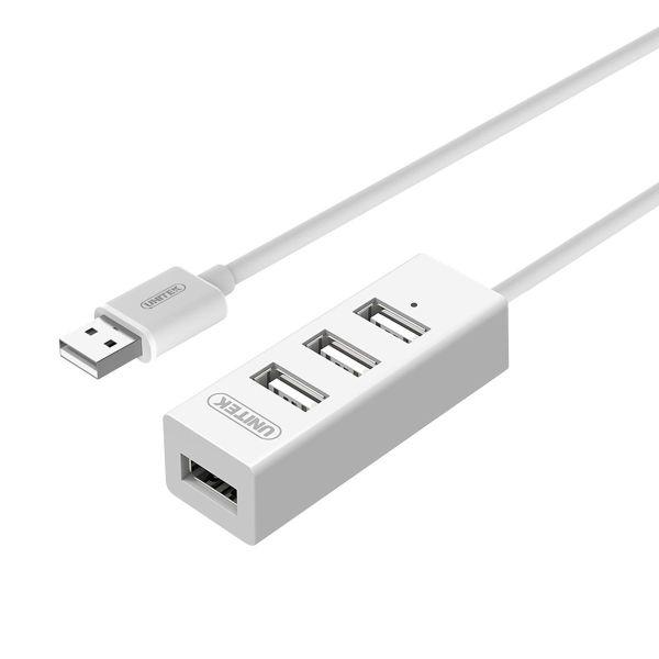 Y-2146, Unitek USB2.0 4-Port Hub (0.11M Cable), White