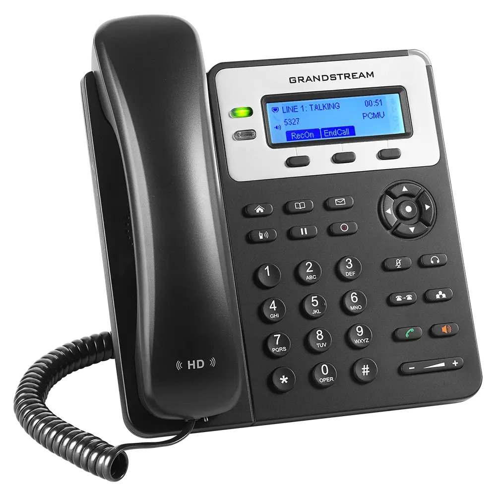 GXP1625, Grandstream business IP Phone with 2 lines, 132x48 LCD, HD audio, 3-way conferencing POE