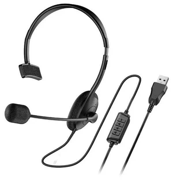 Genius HS-100U Single Ear USB Headset Black