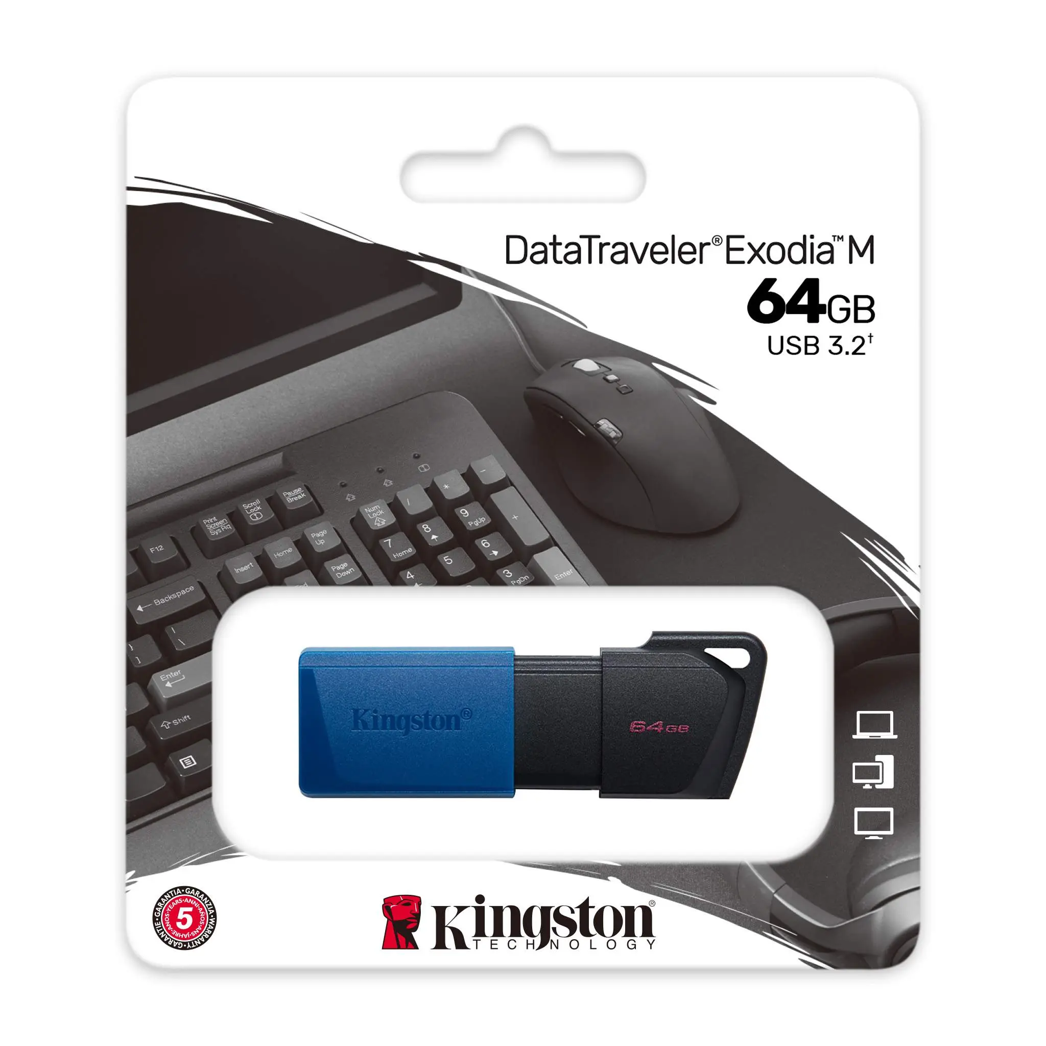 Kingston DTXM/64GB, USB 3.2 Gen 1, Black + Blue
