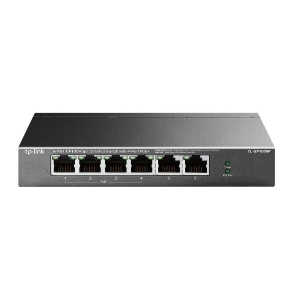 TP-Link TL-SF1006P, 6-Port 10/100Mbps Desktop Switch with 4-Port PoE+