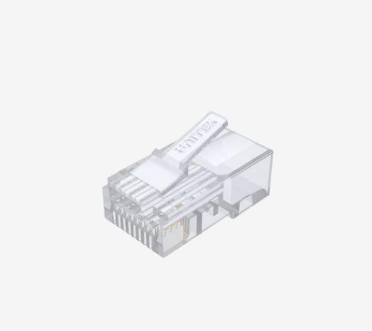 Unitek OT1091ATP01 Connector, UTP CAT6 RJ45 8P8C Pass Through Connector, 100pcs/box, 1µ gold-plated contacts, Transparent