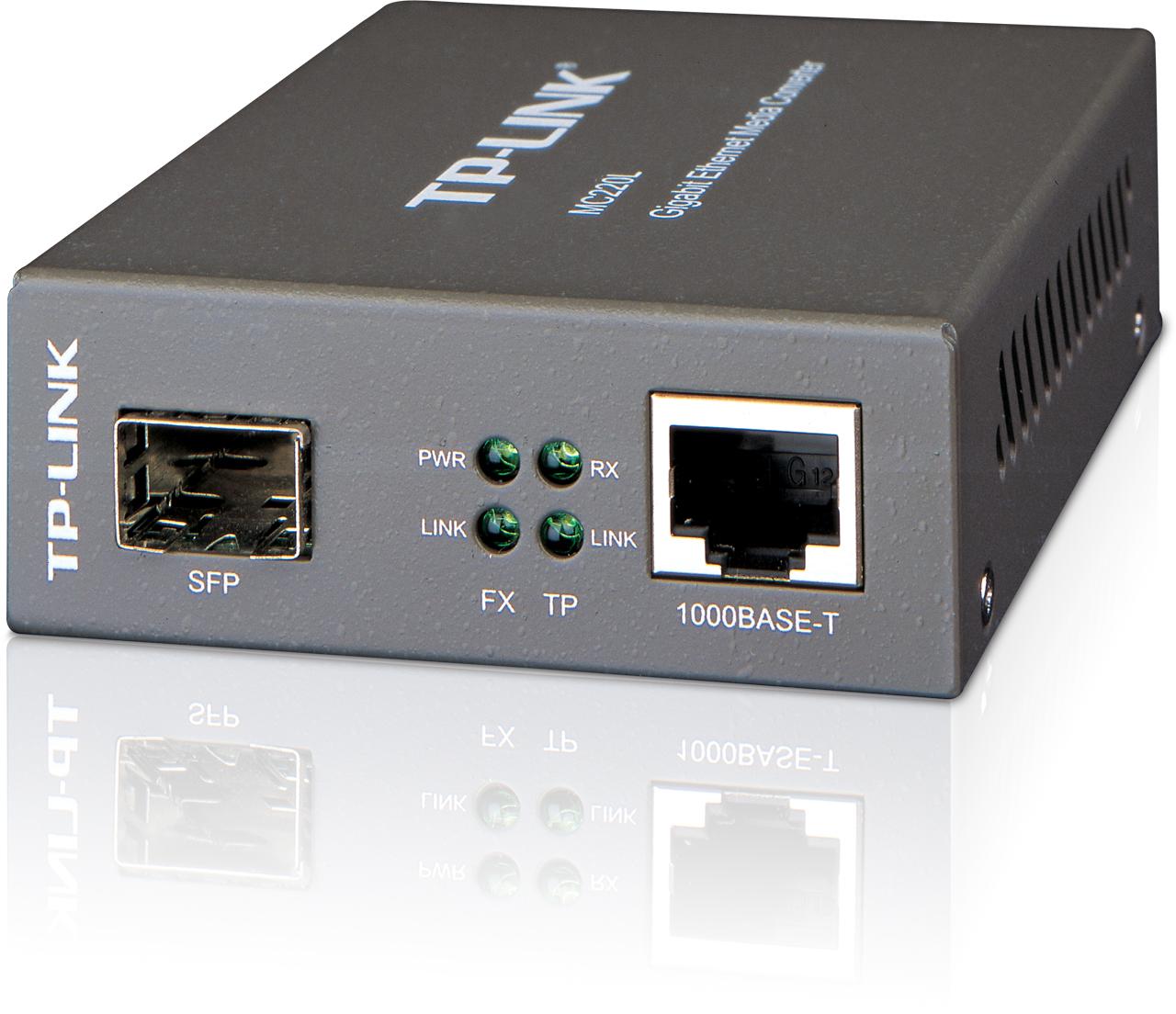 TP-Link MC220L, 1000M RJ45 to 1000M SFP slot