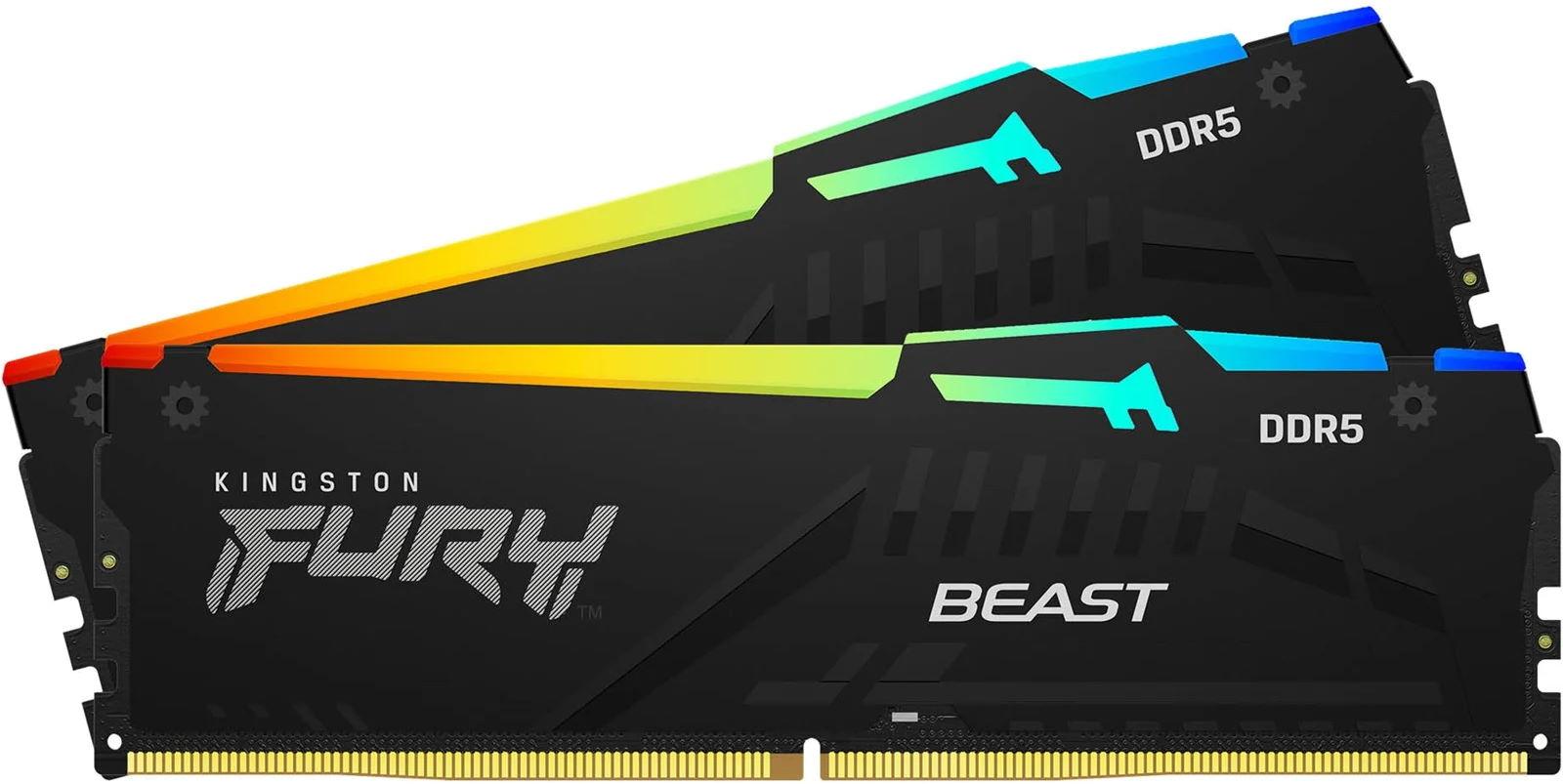Kingston FURY Beast (RGB) 64GB (32GB x 2 pcs) DDR5 6000MHz L36 DIMM