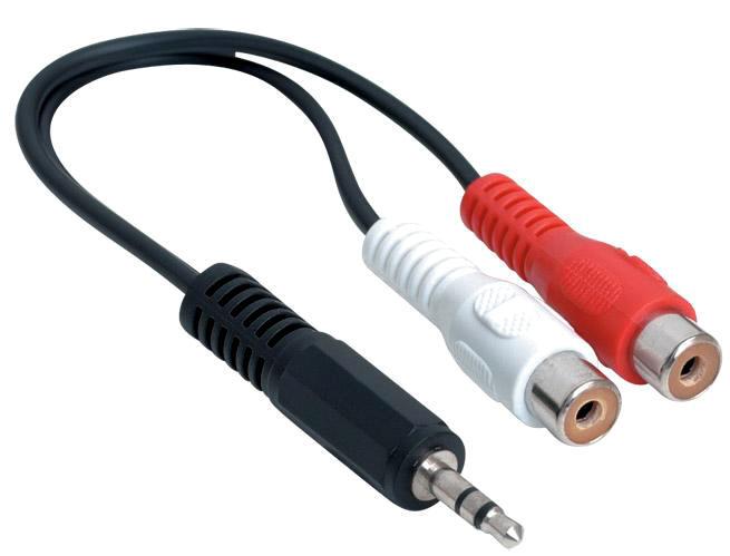 Kingda KD-AVC9002 3.5mm to 2 RCA female cable,0.15M
