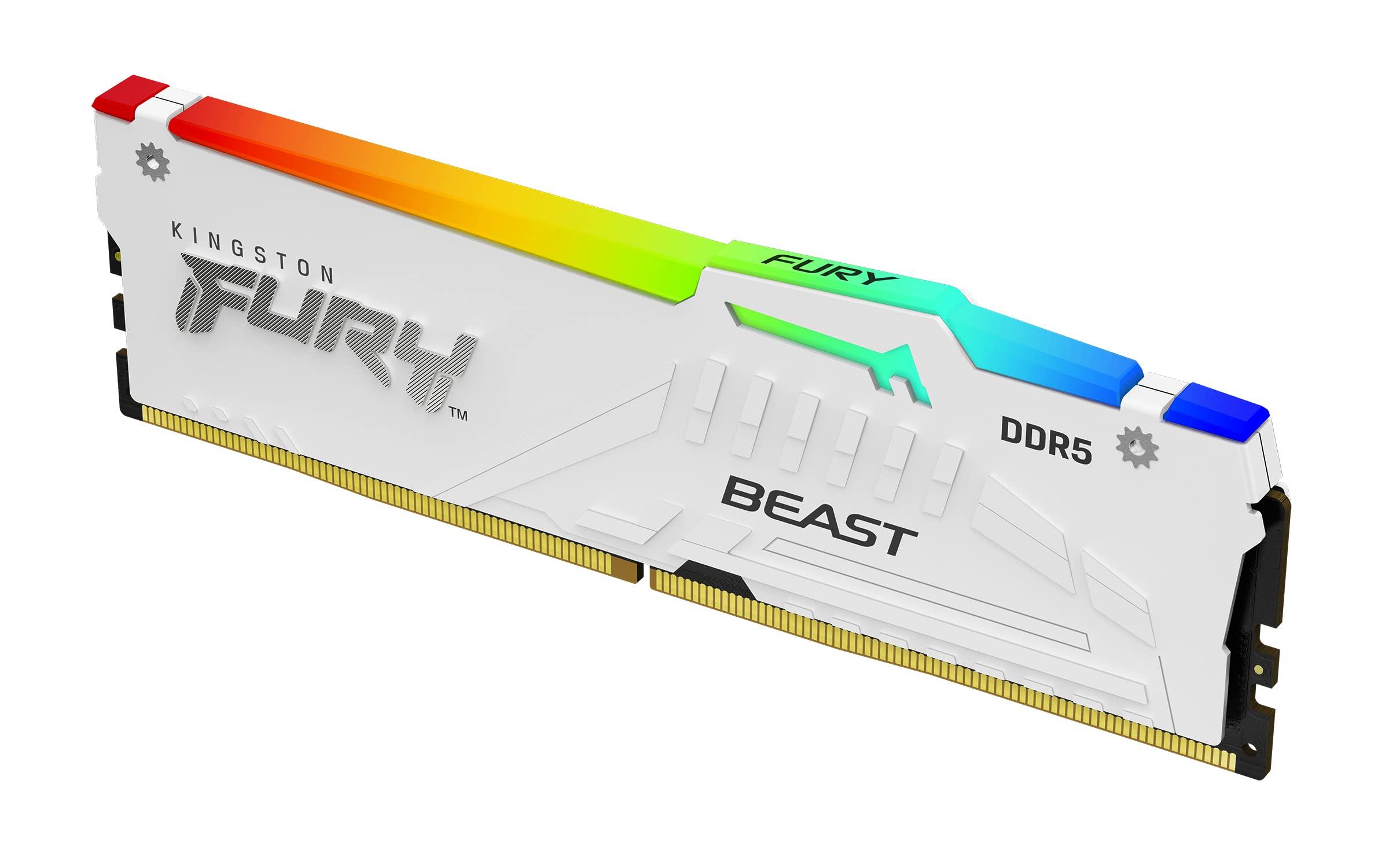 KF556C36BWEA-16 Kingston, FURY Beast White (RGB) EXPO RAM 16GB DDR5 5600MT/s CL36 DIMM