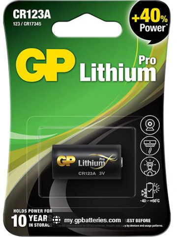 GP PCL123A136 Battery, CR123A, Lithium Pro