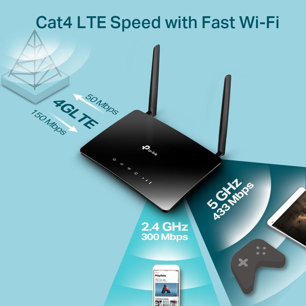 TP-Link Archer MR200, AC750 Wireless Dual Band 4G LTE Router