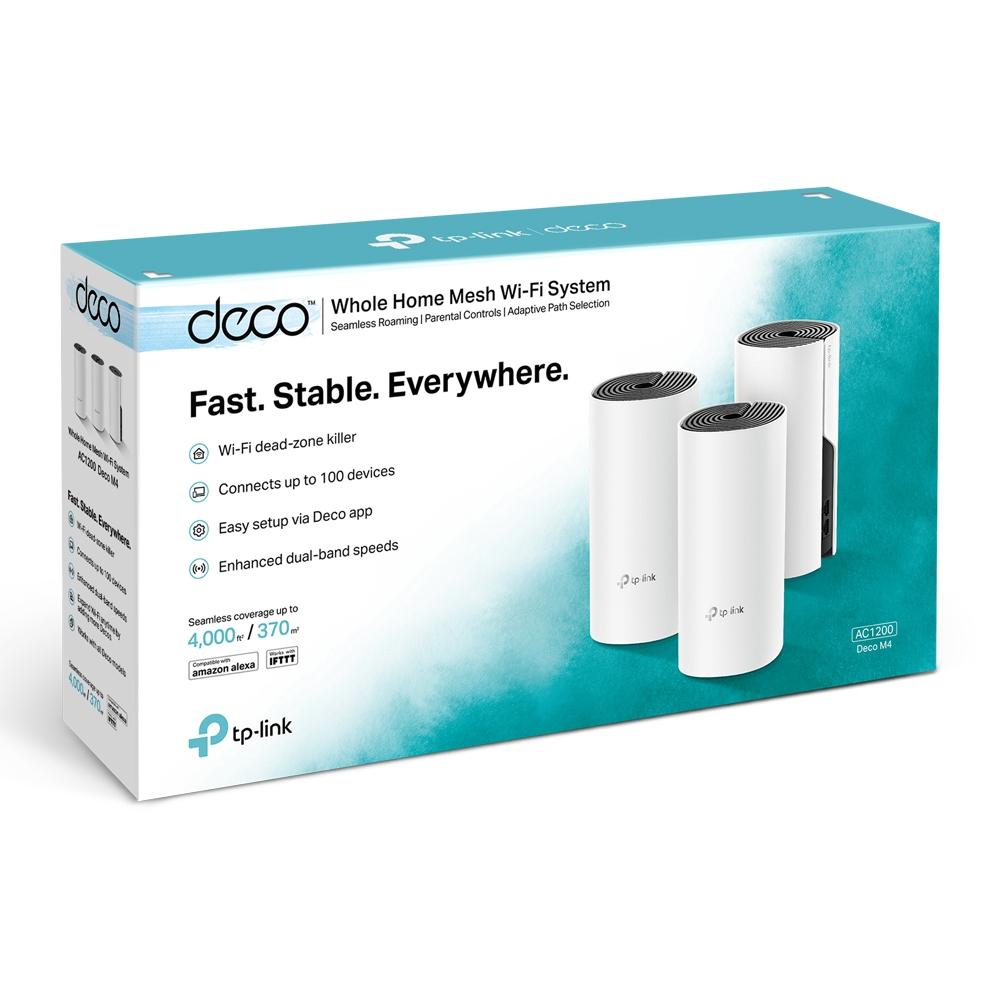 TP-Link Deco M4(3-pack), AC1200 Whole-Home Wi-Fi system