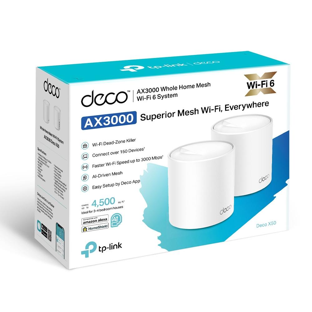 TP-Link Deco X50(2-pack), AX3000 Whole Home Mesh Wi-Fi 6 System