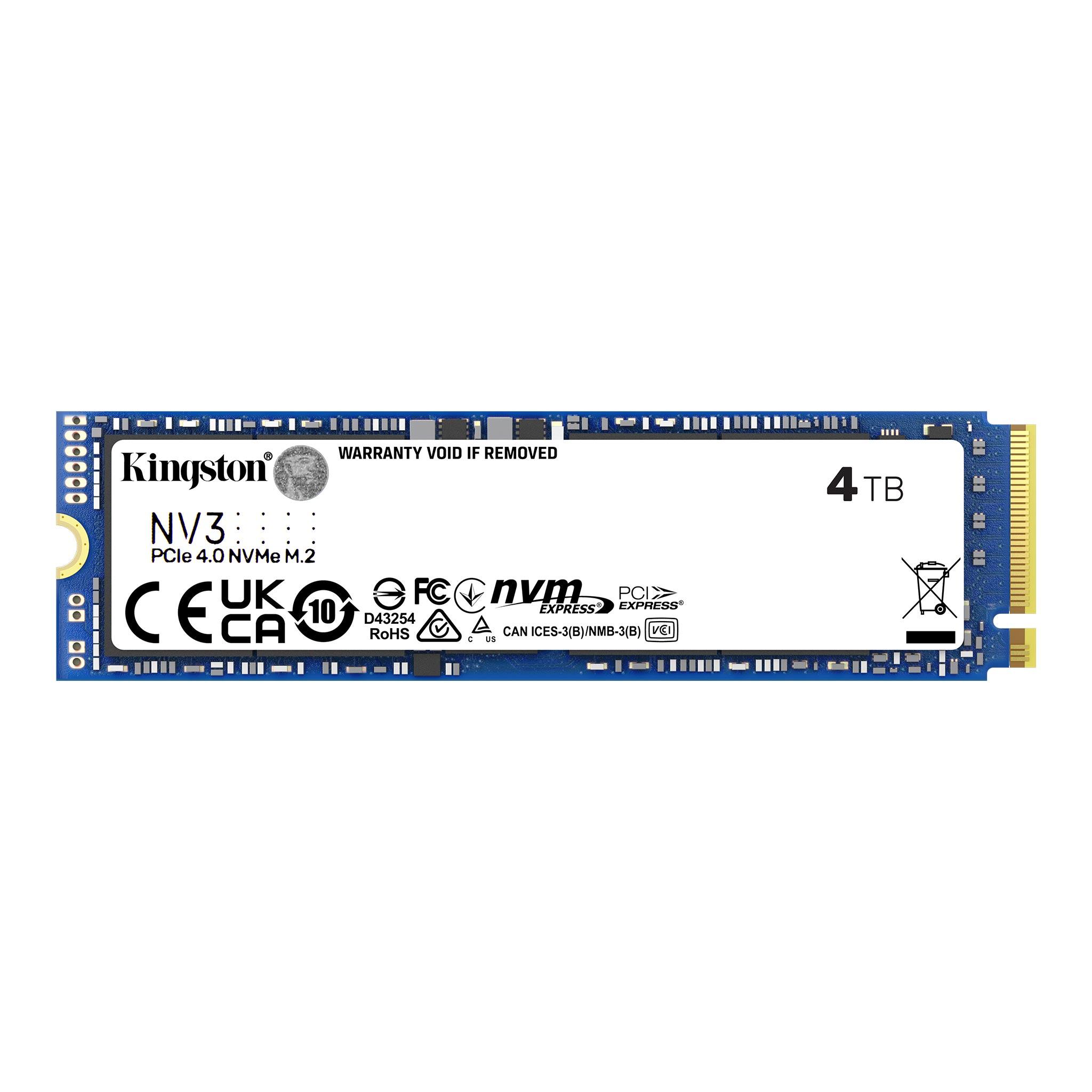 Kingston NV3 PCIe 4.0 NVMe SSD, 4000GB, 2280 PCIe