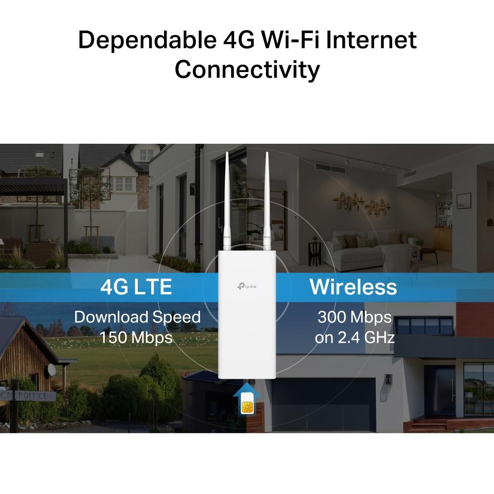 TP-Link TL-MR100-Outdoor, 4G 300 Mbps Wi-Fi Outdoor Router