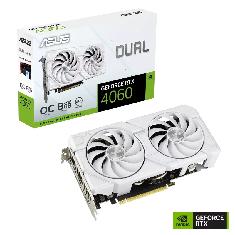 ASUS Dual GeForce RTX™ 4060 EVO White OC Edition 8GB GDDR6