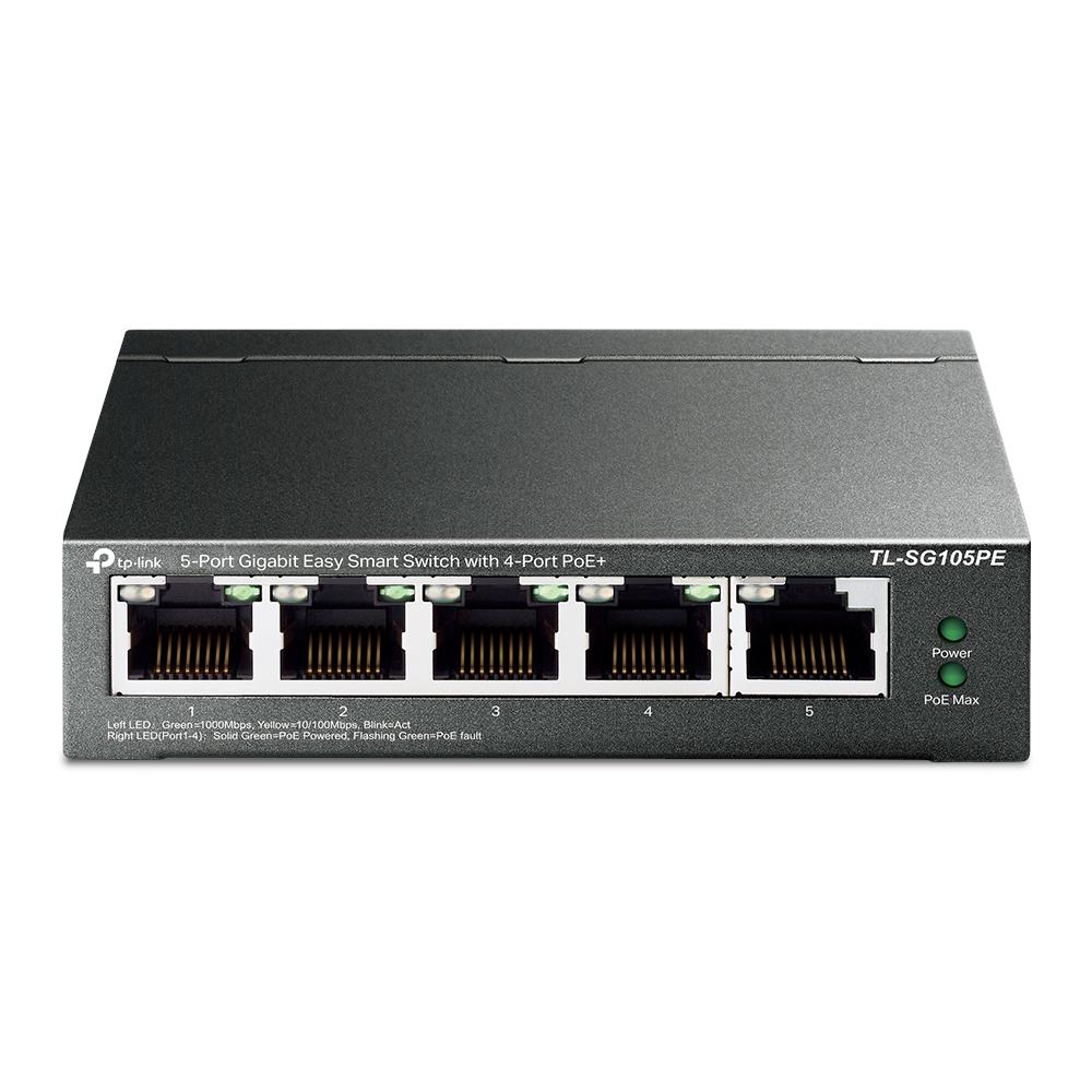 TP-Link TL-SG105PE, 5-Port Gigabit Easy Smart Switch with 4-Port PoE+