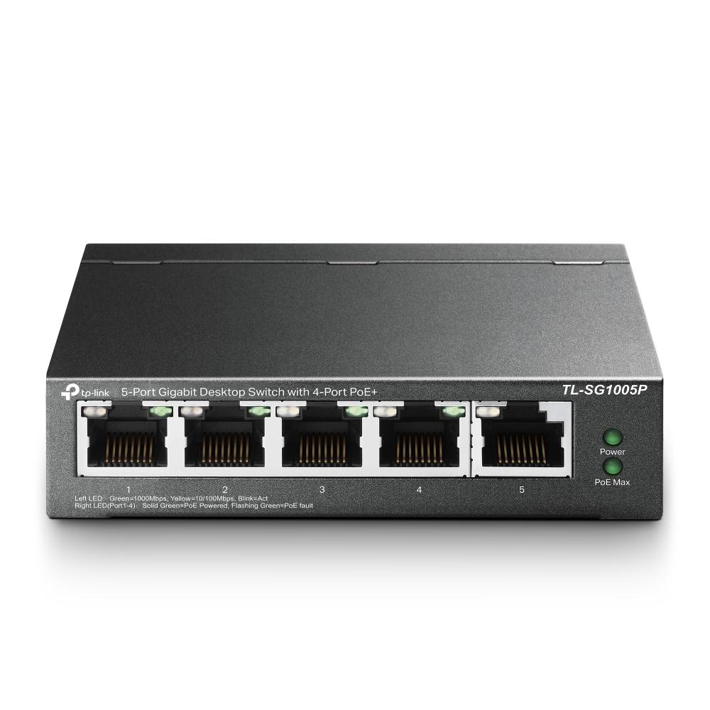 TP-Link TL-SG1005P, 5-Port Gigabit Desktop Switch with 4-Port PoE