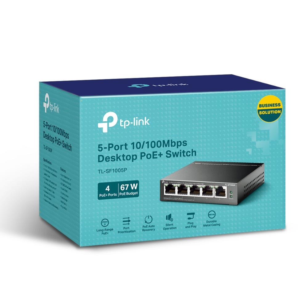 TP-Link TL-SF1005P, 5-Port 10/100Mbps Desktop Switch with 4-Port PoE