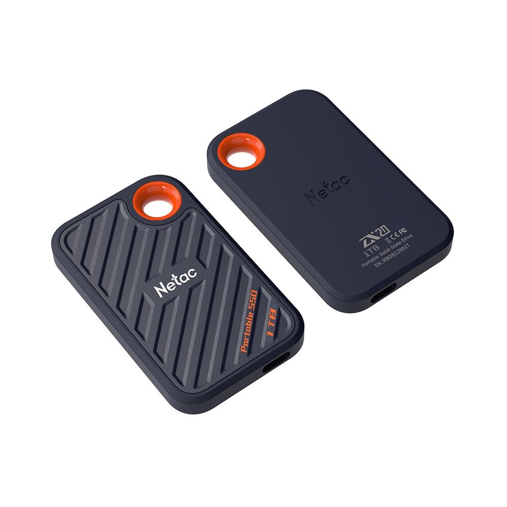NETAC, ZX20, External SSD, 001T, USB 3.2 Gen 2x2, R/W up to 2000/1800MB/s, Ultra-light plastic, USB C to A cable,20Gbps USB C c