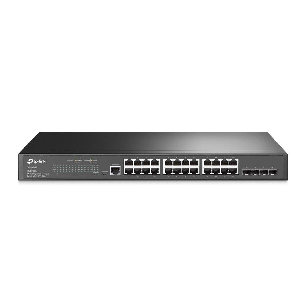 TP-Link TL-SG3428, 24-Port Gigabit L2 Managed Switch with 4 SFP Slots