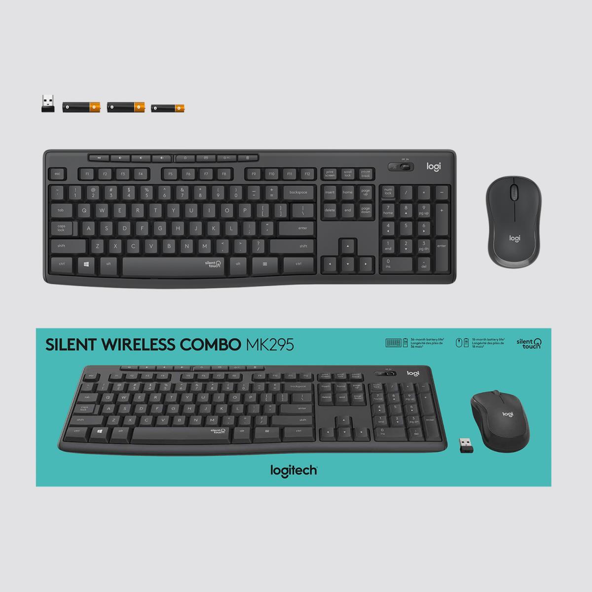 logitech, MK295, Keyboard + Mouse (EN) (Combo) Black