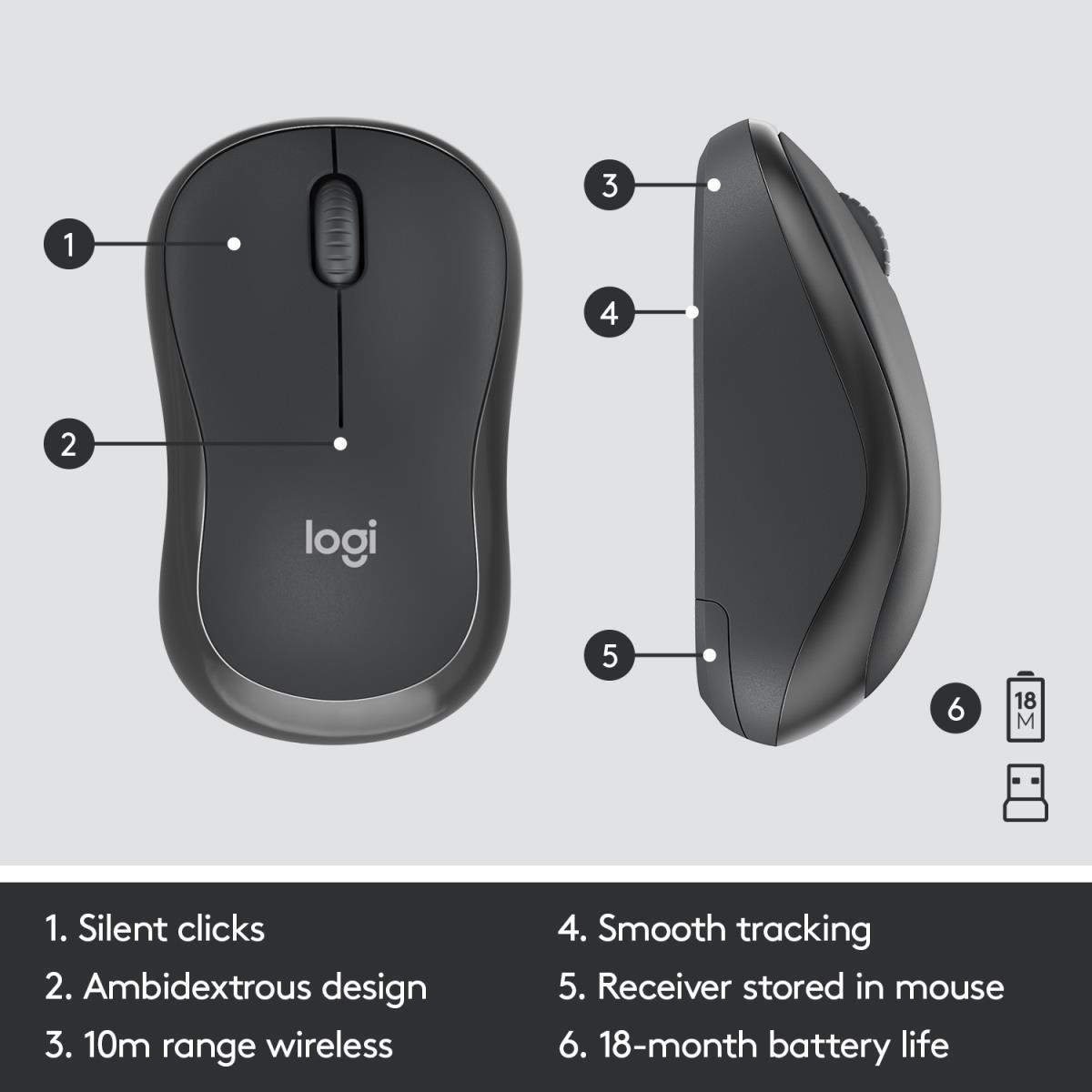 logitech, MK295, Keyboard + Mouse (EN) (Combo) Black