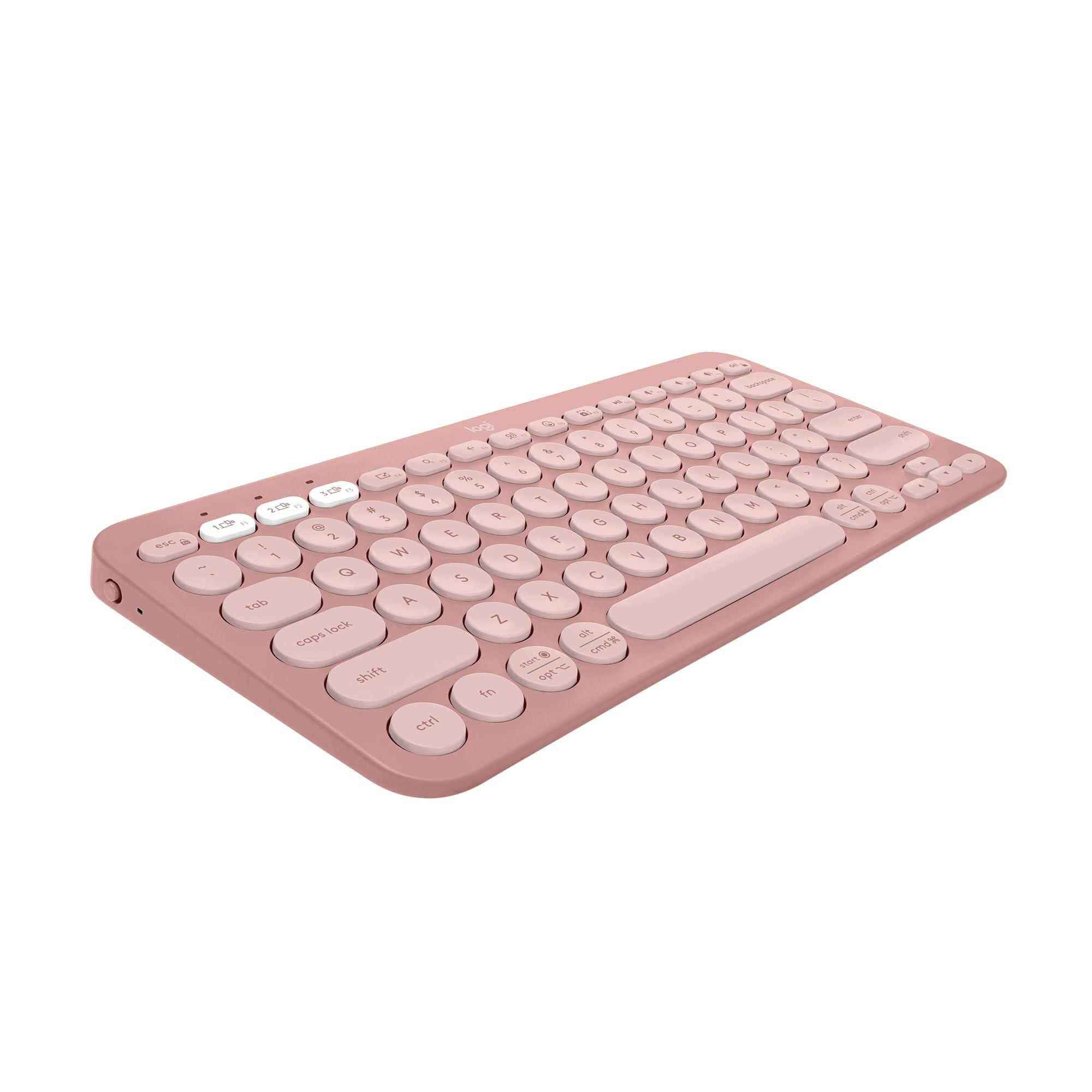 Logitech K380s Pebble Keys 2 Keyboard, Tonal Rose