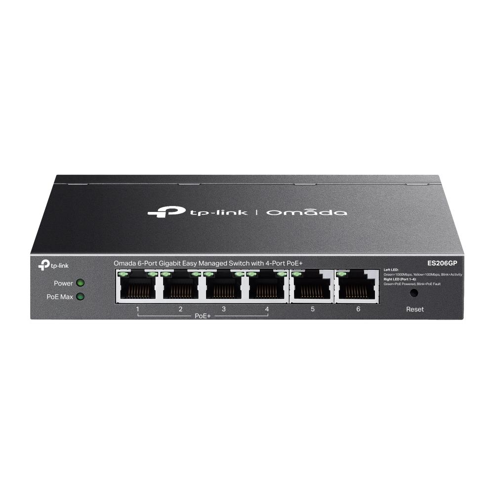 TP-Link Omada ES206GP, 6-Port Gigabit Easy Managed Switch with 4-Port PoE+