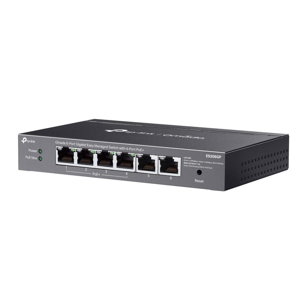 TP-Link Omada ES206GP, 6-Port Gigabit Easy Managed Switch with 4-Port PoE+