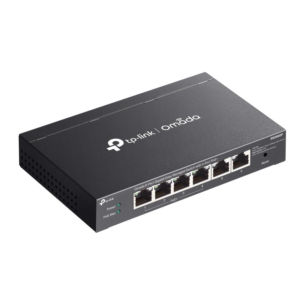 TP-Link Omada ES206GP, 6-Port Gigabit Easy Managed Switch with 4-Port PoE+
