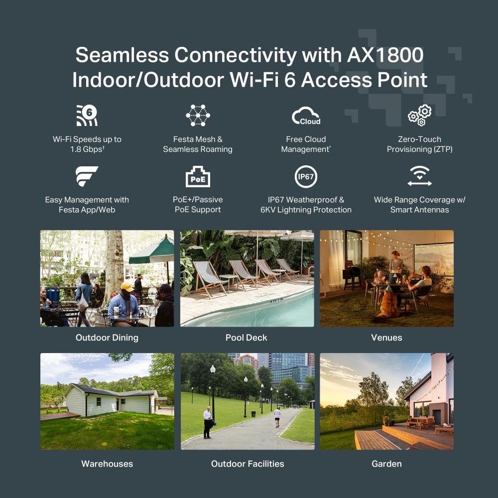 TP-Link Festa F61-Outdoor, AX1800 Indoor/Outdoor