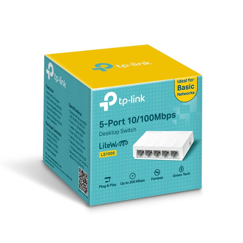 TP-Link LS1005, 5-Port 10/100Mbps Desktop Switch