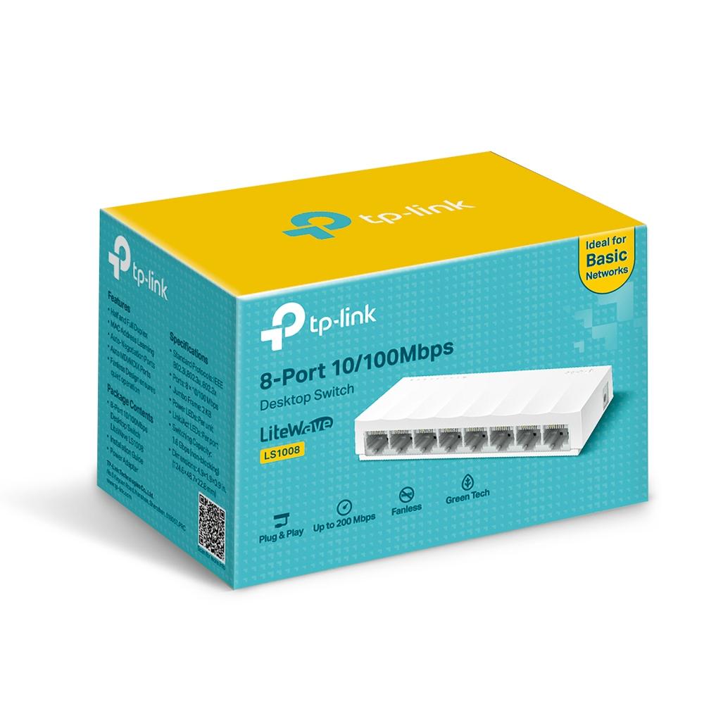 TP-Link LS1008, 8-Port 10/100Mbps Desktop Switch RJ45 ports