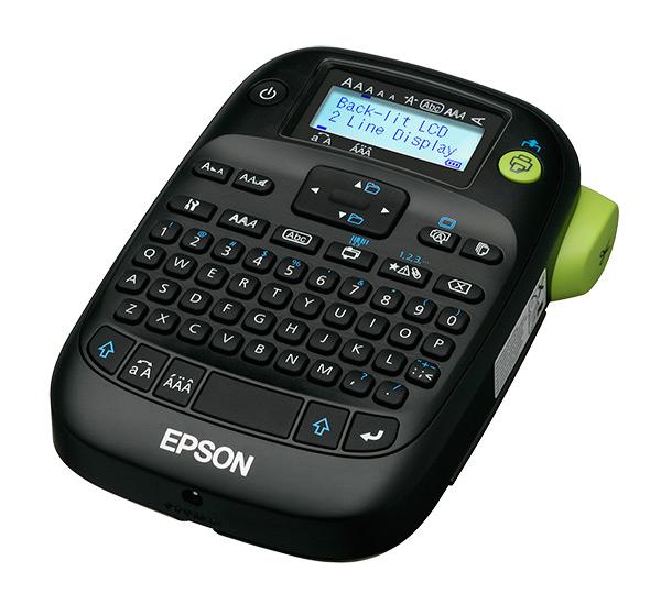 Epson LabelWorks LW400 Printer, portable, 6-18mm Tape, 4 Lines 9mm print, Backlit LCD, 6xAA (Label LK-5WBW)