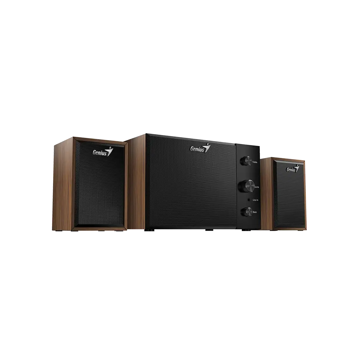 Genius SW-2.1 350 Hi-Fi Speaker Brown Wood